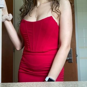 Red corset dress